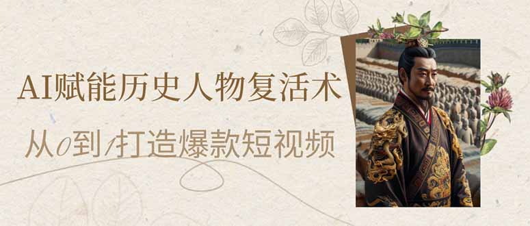AI赋能历史人物复活术：从0到1打造爆款短视频-超级会员网