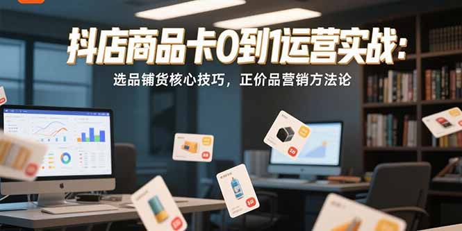 抖店商品卡0到1运营实战：选品铺货核心技巧，正价品营销方法论-超级会员网