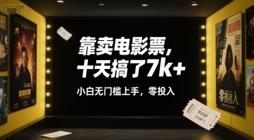 靠卖电影票，十天搞了7k+，小白无门槛上手，零投入【揭秘】-超级会员网