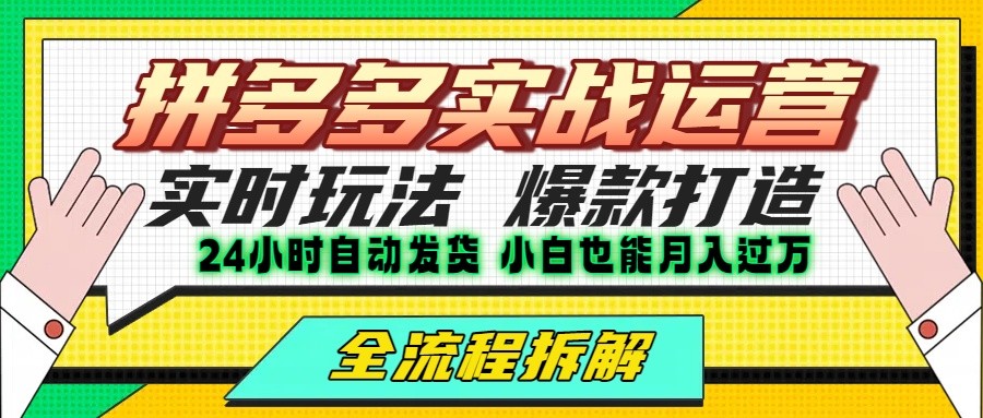 拼多多最新实战运营高投产：长久稳定项目，单店利润一天三位数-超级会员网