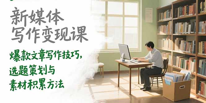 新媒体写作变现课，爆款文章写作技巧，选题策划与素材积累方法-超级会员网