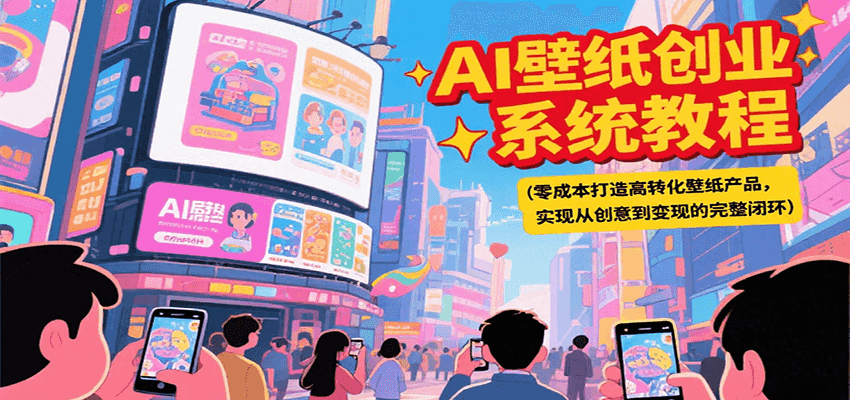 AI壁纸创业系统教程，零成本打造高转化壁纸产品，实现从创意到变现的完整闭环-超级会员网