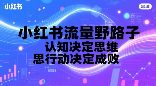 小红书流量野路子，认知决定思维，思维决定行动，行动决定成败-超级会员网