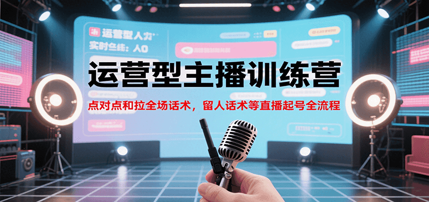 运营型主播训练营，点对点和拉全场话术，留人话术等直播起号全流程(更新7月)-超级会员网