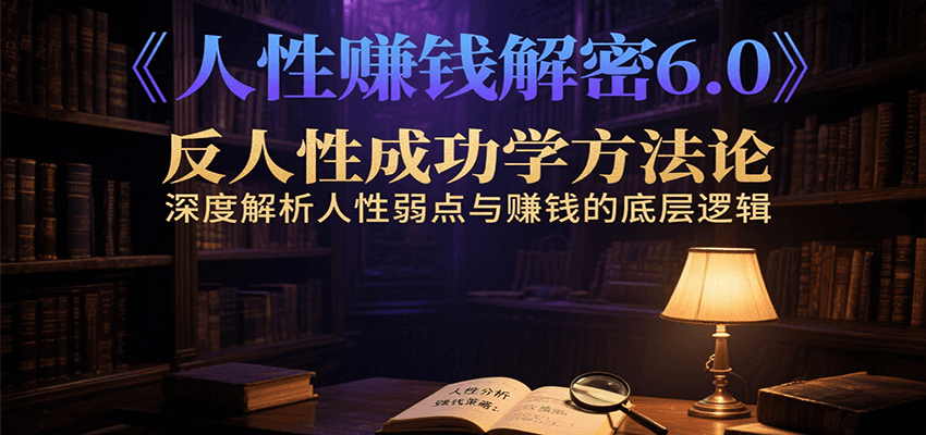 人性赚钱解密6.0，反人性成功学方法论，深度解析人性弱点与赚钱的底层逻辑-超级会员网