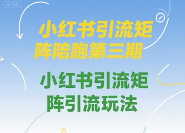 小红书引流矩阵陪跑第三期，小红书引流矩阵引流玩法-超级会员网