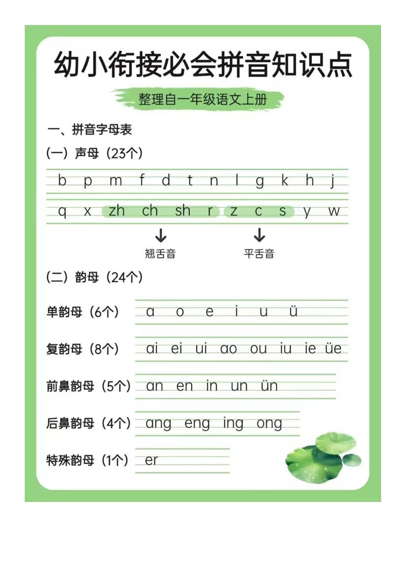 幼小衔接语文必会拼音+识字-超级会员网