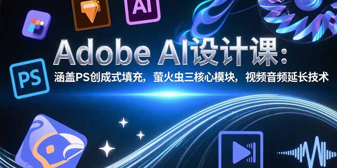 Adobe AI设计课：涵盖PS创成式填充，萤火虫三核心模块，视频音频延长技术-超级会员网