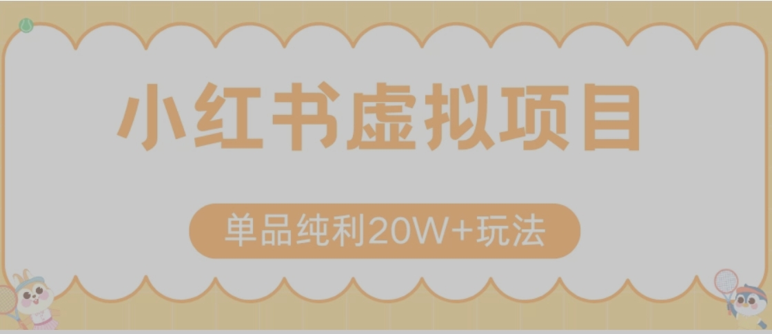 小红书卖虚拟产品，单品纯利20W+玩法分享（节系列课程）-超级会员网