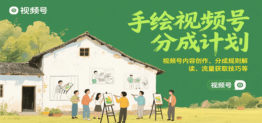 手绘视频号分成计划：视频号内容创作、分成规则解读、流量获取技巧等-超级会员网