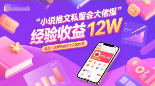小说推文私董会大佬爆单经验分享收益12W，番茄小说每天稳定4位数收益-超级会员网