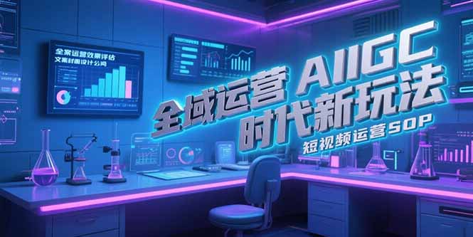 全域运营AIGC时代新玩法，文案封面设计公式，短视频运营SOP-超级会员网
