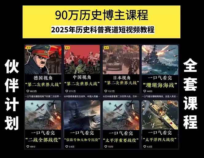 图片[1]-短视频历史赛道实战教程，手机电脑双端剪辑教程和账号运营指南与变现技巧-超级会员网