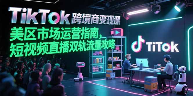 TikTok跨境电商变现课，美区市场运营指南，短视频直播双轨流量攻略-超级会员网