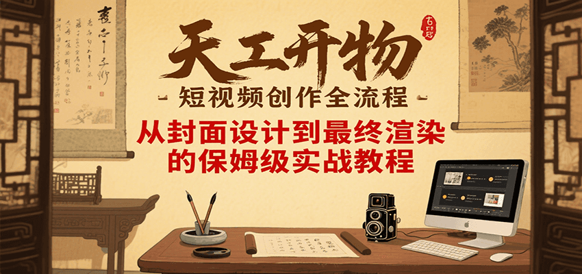 天工开物短视频创作全流程，从封面设计到最终渲染的保姆级实战教程-超级会员网