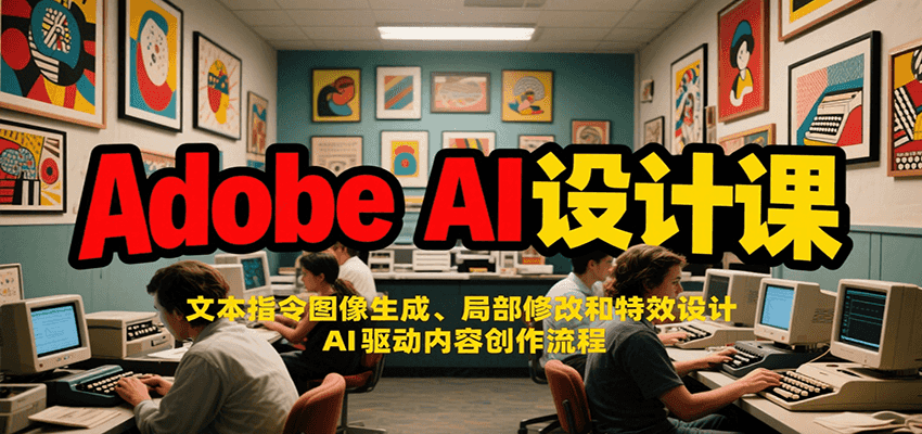 Adobe AI设计课：文本指令图像生成、局部修改和特效设计，AI驱动内容创作流程-超级会员网