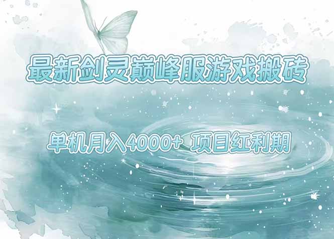 最新剑灵巅峰服游戏搬砖，项目红利期，单机稳定4000+操作简单好上手-超级会员网