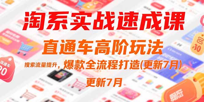 淘系实战速成课，直通车高阶玩法，搜索流量提升，爆款全流程打造(更新7月-超级会员网