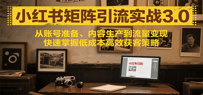小红书矩阵引流3.0，从账号准备、内容生产到流量变现，快速掌握低成本高效获客策略-超级会员网