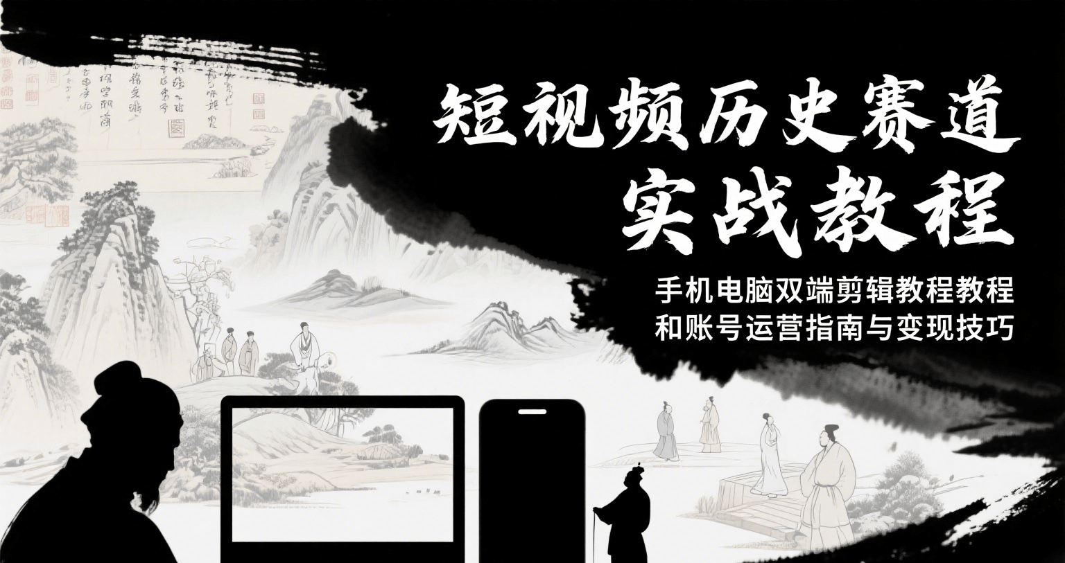 短视频历史赛道实战教程，手机电脑双端剪辑教程和账号运营指南与变现技巧-超级会员网