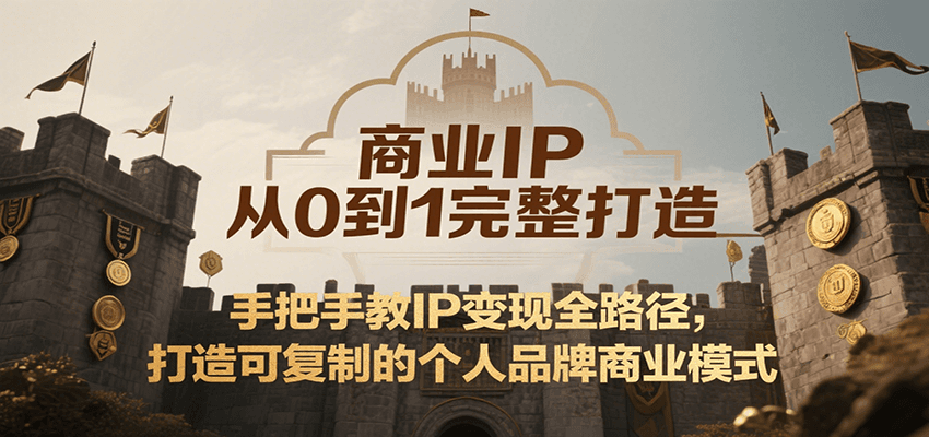 商业IP从0到1完整打造，手把手教IP变现全路径，打造可复制的个人品牌商业模式-超级会员网