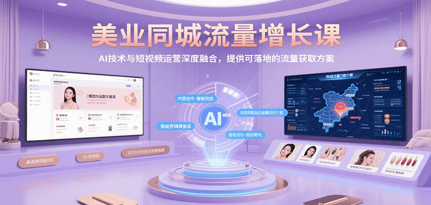 美业同城流量增长课，AI技术与短视频运营深度融合，提供可落地的流量获取方案-超级会员网