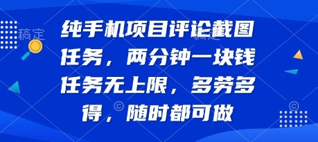 纯手机项目评论截图任务，两分钟一块钱 任务无上限多劳多得，随时随地都能做【揭秘】-超级会员网