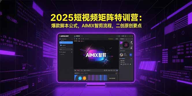 2025短视频矩阵特训营：爆款脚本公式，AIMIX智剪流程，二创原创要点-超级会员网
