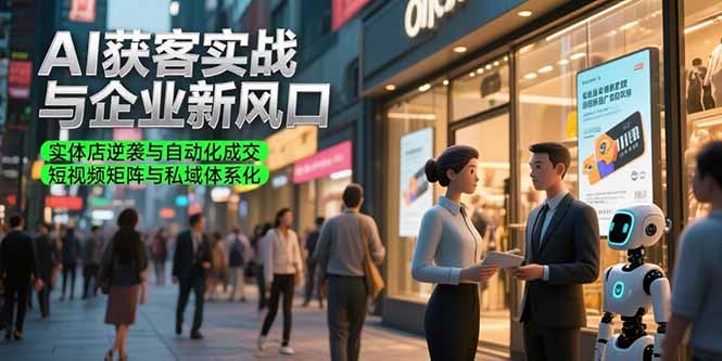 AI获客实战与企业新风口，实体店逆袭与自动化成交 短视频矩阵与私域体系化-超级会员网