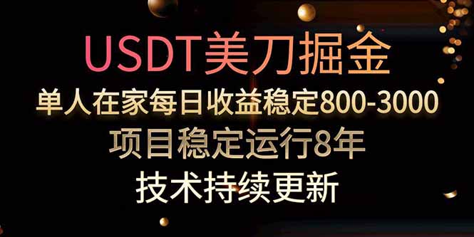USDT美刀掘金，单人每日收益800-3000，稳定运行8年-超级会员网