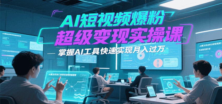 AI短视频爆粉超级变现实操课，掌握AI工具快速实现月入过万-超级会员网