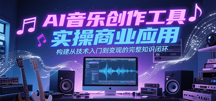 AI音乐创作工具实操商业应用，构建从技术入门到变现的完整知识闭环-超级会员网