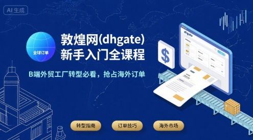 敦煌网(dhgate)新手入门全课程，B端外贸工厂转型必看，抢占海外订单-超级会员网