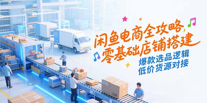 闲鱼电商全攻略，零基础店铺搭建，爆款选品逻辑，低价货源对接-超级会员网