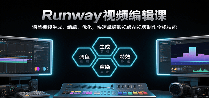 Runway视频编辑课，涵盖视频生成、编辑、优化，快速掌握影视级AI视频制作全栈技能-超级会员网