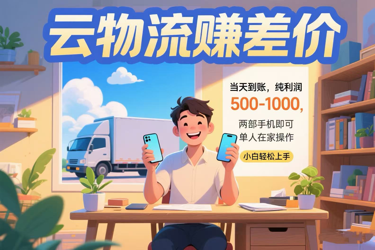 云物流赚差价 当天到账纯利润500-1000 两部手机即可 可单人在家操作 小…-超级会员网