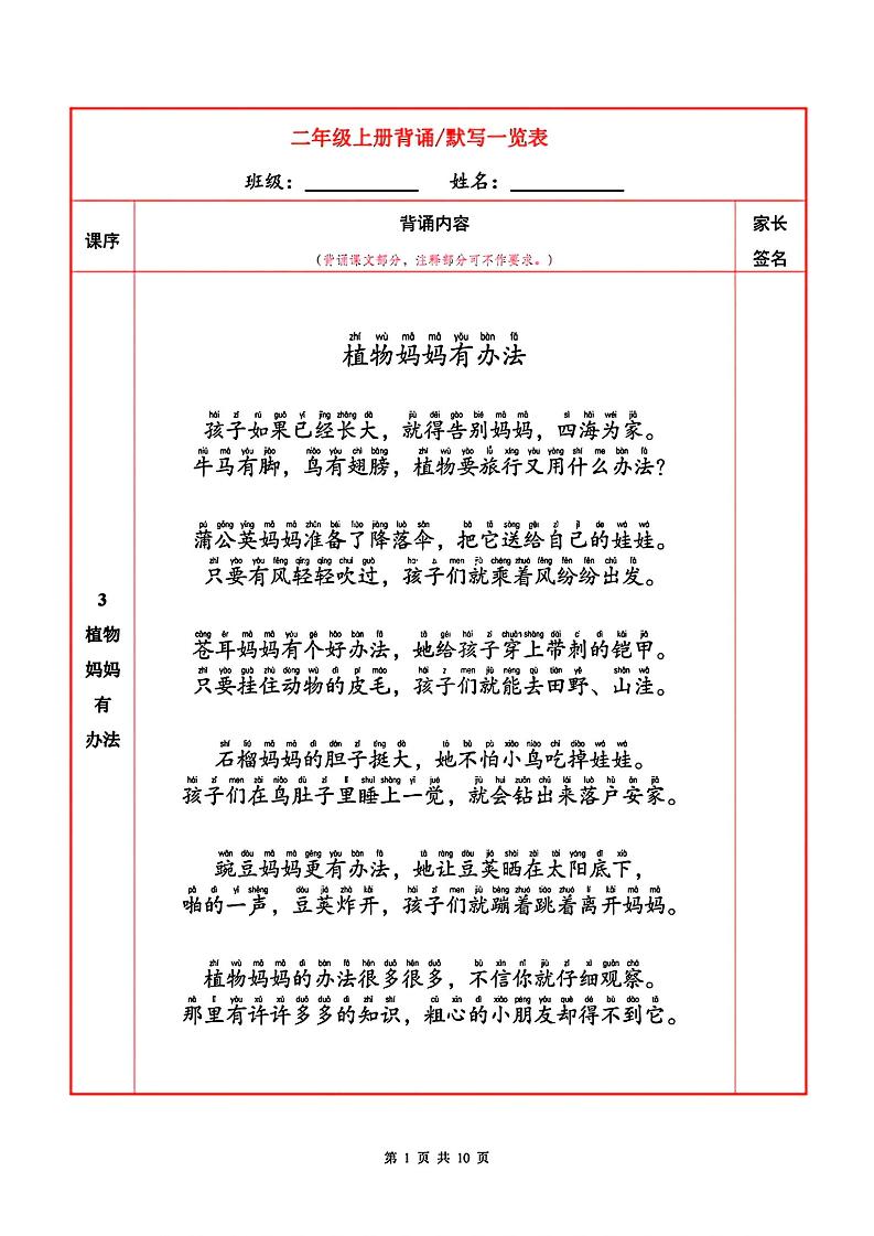 二上语文必背内容+默写表-超级会员网
