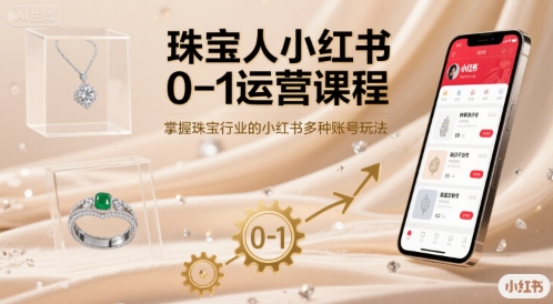 珠宝人小红书0-1运营课程，掌握珠宝行业的小红书多种账号玩法-超级会员网