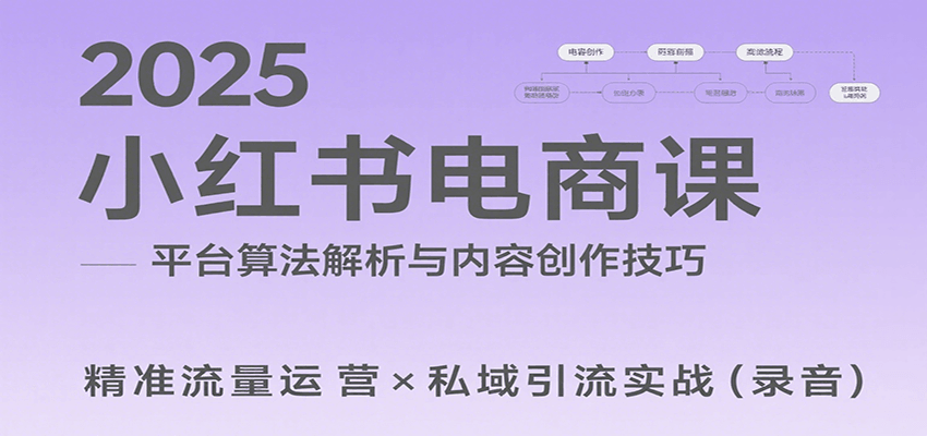 2025小红书电商课：解析算法，创作高转化内容，助力卖家获取流量实现变现(录音)-超级会员网