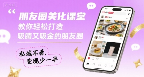 朋友圈美化课堂，教你轻松打造，吸睛又吸金的朋友圈，私域不看，变现少一半-超级会员网