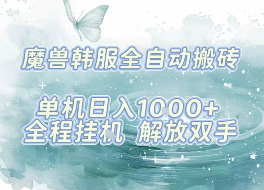 最新韩服游戏搬砖，单机日入1k+，全自动运行挂G项目，解放双手【揭秘】-超级会员网