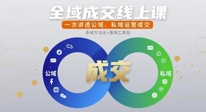 全域成交线上课，一次讲透公域、私域运营成交-超级会员网