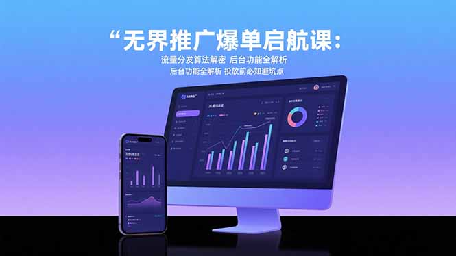 无界推广爆单启航课：流量分发算法解密 后台功能全解析 投放前必知避坑点-超级会员网