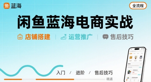 闲鱼蓝海电商实战，店铺搭建运营售后全流程-超级会员网