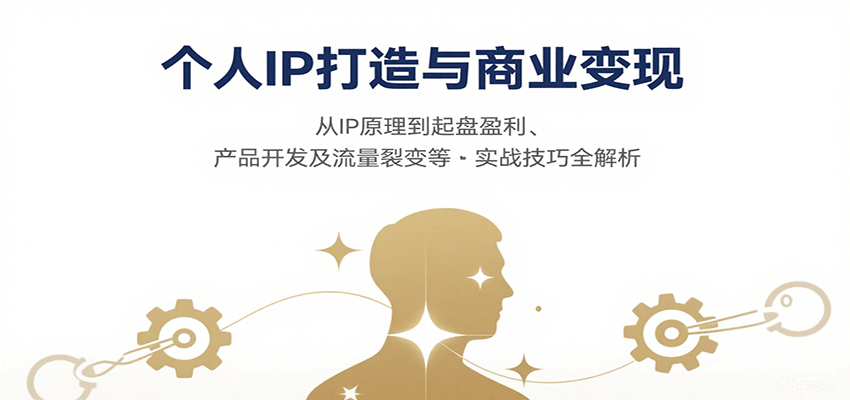 个人IP打造与商业变现，从IP原理到起盘盈利、产品开发及流量裂变等实战技巧全解析-超级会员网