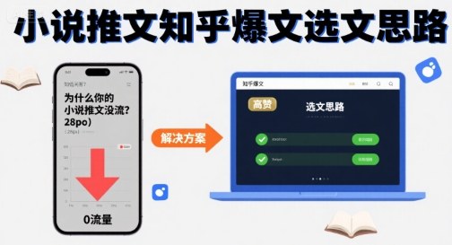 为什么你的小说推文没流量？小说推文知乎爆文选文思路-超级会员网