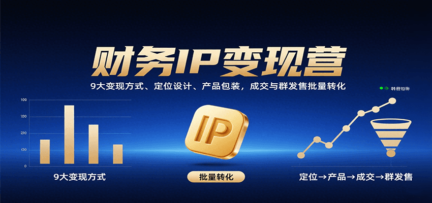 财务IP变现营：9大变现方式、定位设计、产品包装，成交与群发售批量转化-超级会员网