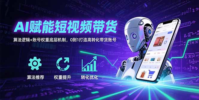 AI赋能短视频带货：算法逻辑+账号权重底层机制，0到1打造高转化带货账号-超级会员网