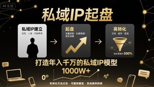 私域IP起盘，私域ip建立、起盘、高转化，打造年入千万的私域ip模型-超级会员网