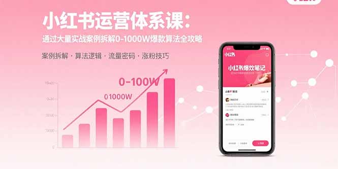 小红书运营体系课：通过大量实战案例拆解0-1000W爆款算法全攻略-超级会员网
